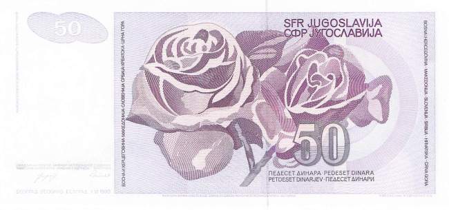 Jugoslawien p104 50 Dinara 1990